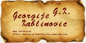 Georgije Kablinović vizit kartica